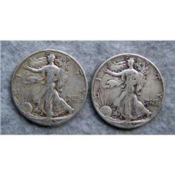 2 Liberty Walking Half Dollars 1941 &1945D
