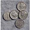 Image 1 : 5 Mercury Silver Dimes