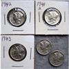 Image 1 : 5 Mercury Silver Dimes With Different Dates