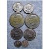 Image 1 : 2 EA Eisenhower & SBA Dollars, 2 Kennedys & two Dimes
