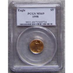 1998 American Eagle Gold $5 PCGS MS-69