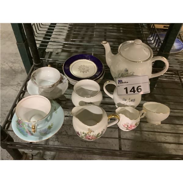 ASSORTED CHINA INCLUDING; AYNSLEY, SADLER, VICTORIA AND MORE