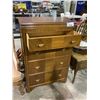 Image 2 : 4 DRAWER HIGHBOY DRESSER APPROX 29.5" X 17.5" X 46.5"