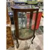 Image 1 : ANTIQUE MAHOGANY WITH CURVED GLASS CURIO CABINET APPROX 23.5" X 19" X 44.5"