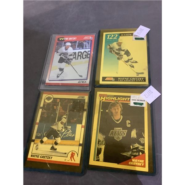 4 WAYNE GRETZKY HOCKEY CARDS