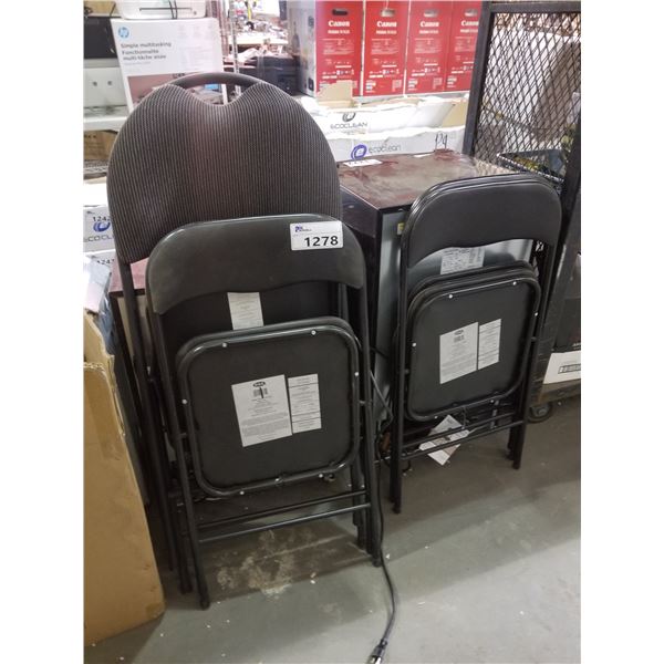 4 ASSORTED BLACK FOLDING CHAIRS