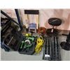 Image 1 : HUSKY MECHANIC STOOL, AUTOMOTIVE RAMPS, EXTENSION CORDS, DOLLY, POWER TOOLS, ETC