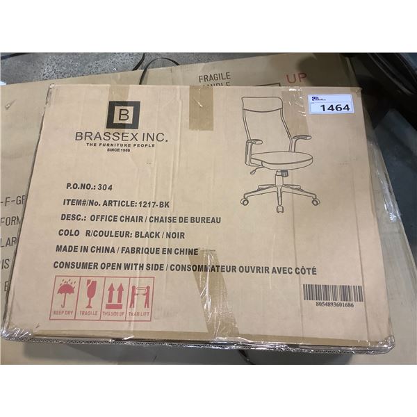 BRASSEX INC ROLLING BLACK OFFICE CHAIR