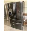 Image 1 : SAMSUNG BLACK FRENCH DOOR FRIDGE MODEL RF22KREDBSG VISIBLE DAMAGE