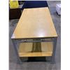 Image 2 : WOOD TOP TABLE WITH UNDER SHELVING 60 X 30"