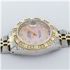 Image 6 : Rolex Ladies 2 Tone Pink MOP Diamond Lugs & Pyramid Datejust Wriswatch