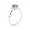 Image 4 : 0.79 ctw Tanzanite and Diamond Ring - 14KT White Gold