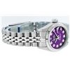 Image 4 : Rolex Ladies Stainless Steel Purple Diamond Quickset Datejust Wristwatch 26MM