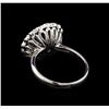 Image 3 : 0.44 ctw Blue Sapphire and Diamond Ring - 14KT White Gold