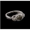 Image 1 : 14KT White Gold 0.87 ctw Diamond Ring