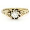 Image 1 : Antique 14kt Yellow and White Gold 0.30 ctw Diamond Solitaire Ring