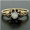 Image 2 : Antique 14kt Yellow and White Gold 0.30 ctw Diamond Solitaire Ring