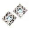 Image 5 : Chopard 18k White Gold 5.40 ctw Step Cut Blue Topaz Large Square Pyramid Earring