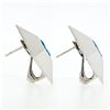 Image 7 : Chopard 18k White Gold 5.40 ctw Step Cut Blue Topaz Large Square Pyramid Earring