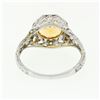 Image 7 : 14k White Gold 1.80 ctw Fine Filigree & Milgrain Work Citrine Solitaire Ring