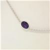 Image 2 : 14k White Gold 8 ctw 8 Station Amethyst by the Yard 20" Cable Link Chain Necklac