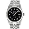 Image 2 : Rolex Mens Stainless Steel Black Diamond 36MM Datejust Wristwatch