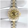 Image 3 : Rolex Ladies 2 Tone Champagne Diamond Lugs & Pyramid Oyster Perpetual Datejust W