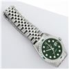 Image 7 : Rolex Mens Stainless Steel Green Vignette Diamond Oyster Perpetual Datejust Wris
