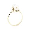Image 4 : 0.08 ctw Diamond and 7mm Round Cultured Pearl Ring - 14KT Yellow Gold