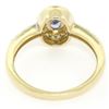 Image 5 : NEW Petite 14K Yellow Gold 0.50 ctw Oval Cut Tanzanite Ring w/ Round Diamond Hal