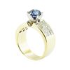 Image 4 : 3.45 ctw Round Brilliant Blue Sapphire And Diamond Ring - 18KT Yellow Gold