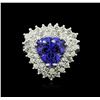 Image 2 : 14KT White Gold 4.94 ctw Tanzanite and Diamond Ring