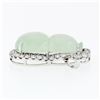 Image 3 : 18k White Gold AGL Carved Grayish Green Jadeite Jade VS F 2.1 ctw Diamond Pendan
