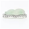 Image 4 : 18k White Gold AGL Carved Grayish Green Jadeite Jade VS F 2.1 ctw Diamond Pendan
