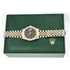 Image 4 : Rolex Mens 2 Tone Black Index Pyramid Diamond Bezel Datejust Wristwatch With Rol