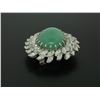 Image 8 : Estate Platinum 22.45 ctw Cabochon Jade & Marquise Diamond Dual Swirl Pin Brooch