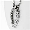 Image 4 : Antique 14k White Gold 1.00 ctw Single Cut Diamond Open Heart Pendant Necklace