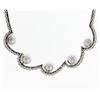 Image 7 : Platinum 10.25 ctw Diamond & Floating South Sea Pearl Statement Necklace