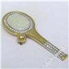 Image 4 : Vintage 18kt Yellow and White Gold Oval Opal and Diamond Tennis Racket Brooch or