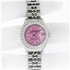 Image 3 : Rolex Ladies Stainless Steel 26MM Pink String Diamond Lugs Datejust Wristwatch W