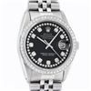 Image 1 : Rolex Mens 36 Stainless Steel Black String Diamond 36MM Oyster Perpetaul Datejus
