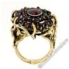 Image 5 : Vintage 14kt Yellow Gold and Silver Top Old Cut Garnet Cluster Ring