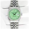 Image 3 : Rolex Mens Stainless Steel Green Diamond 36MM Oyster Perpetual Datejust