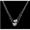Image 1 : 0.40 ctw Diamond Heart Necklace - 14KT White Gold