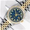 Image 2 : Rolex Mens 2 Tone Blue String VS Diamond Datejust Wristwatch Oyster Perpetual Wi