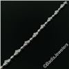 Image 4 : 18kt White Gold 1.80 ctw Princess and Round Cut Diamond Fancy Link Chain Bracele