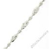 Image 5 : 18kt White Gold 1.80 ctw Princess and Round Cut Diamond Fancy Link Chain Bracele