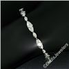 Image 7 : 18kt White Gold 1.80 ctw Princess and Round Cut Diamond Fancy Link Chain Bracele