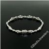 Image 9 : 18kt White Gold 1.80 ctw Princess and Round Cut Diamond Fancy Link Chain Bracele