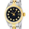 Image 1 : Rolex Ladies 2 Tone Black Diamond 26MM Datejust Wristwatch